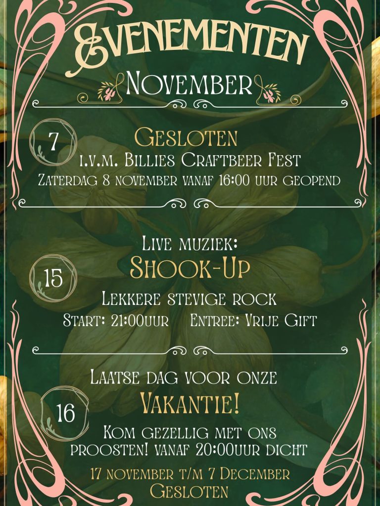 Activiteiten deze week bij Fredgie's 